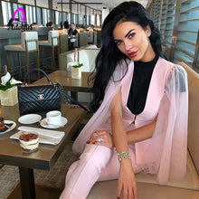 Load image into Gallery viewer, 2020 Spring Office Lady Elegant Pink Blazer Sexy V Neck Split Flare Sleeve Slim Party Blazers Women Street Fashion Casual Tops
