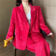 Load image into Gallery viewer, 2020 Blazer Suit  Women High Waist Wide Leg Pants Casual Vintage Loose Coat Western Style Elegant Ladies Sets Streetwear
