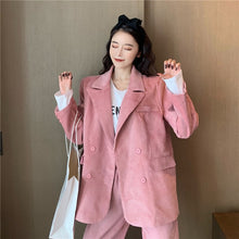 Load image into Gallery viewer, 2020 Blazer Suit  Women High Waist Wide Leg Pants Casual Vintage Loose Coat Western Style Elegant Ladies Sets Streetwear
